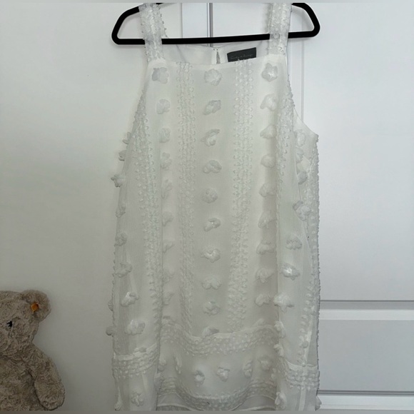 Anthropologie White Textured Mini Dress - Picture 2 of 5